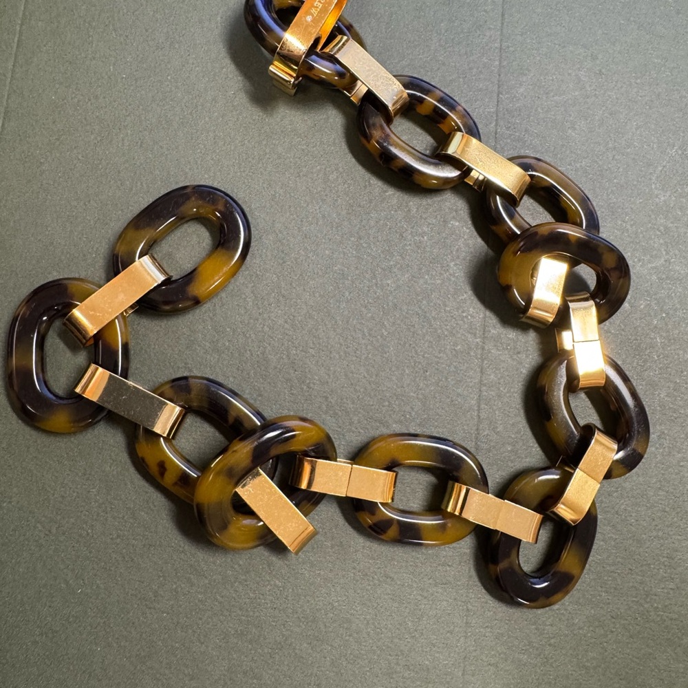 Tortoise Shell and Gold Chain Necklace
